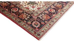 Tappeto Tabriz Medaglione Floreale Rosso Blu Scuro 250x362 Cm