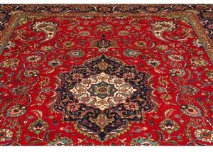 Tappeto Tabriz Medaglione Floreale Rosso Blu Scuro 247x363 Cm