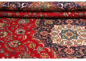 Tappeto Tabriz Medaglione Floreale Rosso Blu Scuro 247x363 Cm