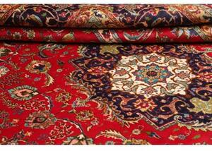 Tappeto Tabriz Medaglione Floreale Rosso Blu Scuro 248x360 Cm