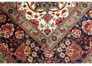 Tappeto Tabriz Medaglione Floreale Rosso Blu Scuro 250x362 Cm