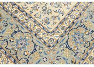 Tappeto Kashan Floreale Avorio Azzurro 292x400 Cm