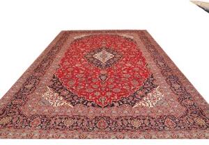 Tappeto Ardakan Medaglione Floreale Rosso Blu Scuro 298x413 Cm