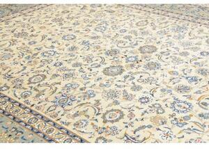 Tappeto Kashan Floreale Avorio Azzurro 292x400 Cm