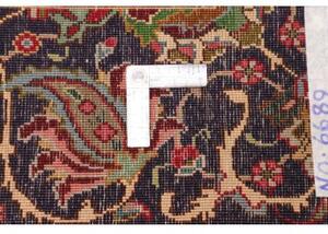 Tappeto Tabriz Medaglione Floreale Rosso Blu Scuro 248x360 Cm