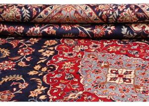 Tappeto Nadjafabad Medaglione Floreale Blu Scuro Avorio 280x406 Cm