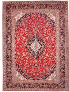 Tappeto Ardakan Medaglione Floreale Rosso Blu Scuro 298x413 Cm