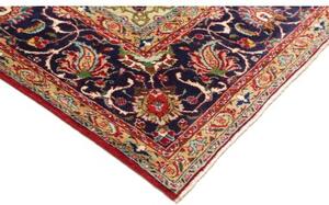 Tappeto Tabriz Medaglione Floreale Rosso Blu Scuro 247x363 Cm