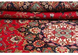 Tappeto Tabriz Medaglione Floreale Rosso Blu Scuro 250x362 Cm