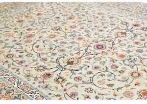 Tappeto Kashan Floreale Avorio Blu 260x370 Cm