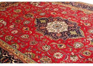 Tappeto Tabriz Medaglione Floreale Rosso Blu Scuro 248x360 Cm