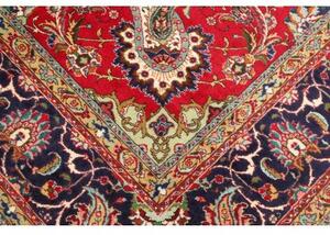 Tappeto Tabriz Medaglione Floreale Rosso Blu Scuro 247x363 Cm
