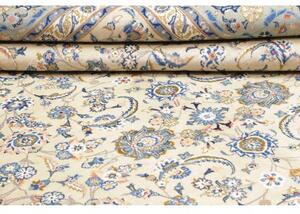 Tappeto Kashan Floreale Avorio Azzurro 292x400 Cm