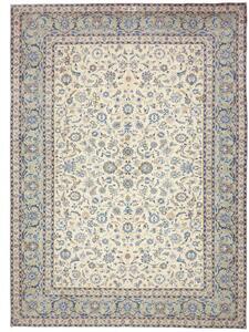 Tappeto Kashan Floreale Avorio Azzurro 292x400 Cm