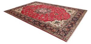 Tappeto Tabriz Medaglione Floreale Rosso Blu Scuro 250x362 Cm
