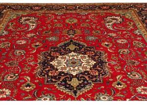 Tappeto Tabriz Medaglione Floreale Rosso Blu Scuro 248x360 Cm