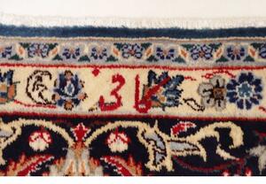 Tappeto Kashan Medaglione Floreale Blu Avorio 296x395 Cm
