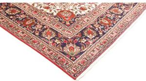 Tappeto Tabriz Medaglione Floreale Rosso Blu Scuro 200x297 Cm