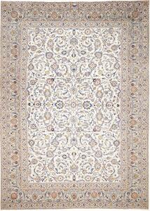 Tappeto Kashan Floreale Avorio Blu 308x430 Cm