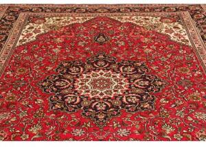 Tappeto Tabriz Medaglione Floreale Rosso Blu Scuro 207x293 Cm
