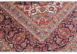 Tappeto Ardakan Medaglione Floreale Rosso Blu Scuro 307x403 Cm