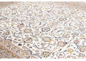 Tappeto Kashan Floreale Avorio Blu 308x430 Cm
