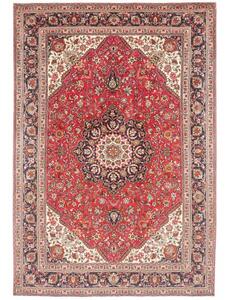 Tappeto Tabriz Medaglione Floreale Rosso Blu Scuro 200x297 Cm