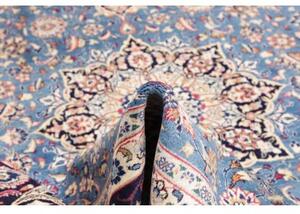 Tappeto Kashan Medaglione Floreale Blu Avorio 296x395 Cm