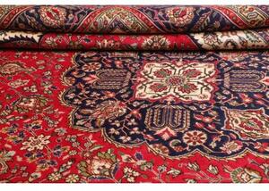 Tappeto Tabriz Medaglione Floreale Rosso Blu Scuro 298x385 Cm