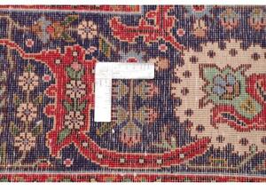 Tappeto Tabriz Medaglione Floreale Rosso Blu Scuro 298x385 Cm