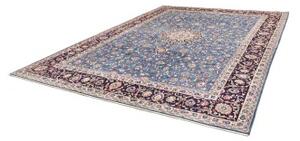 Tappeto Kashan Medaglione Floreale Blu Avorio 296x395 Cm