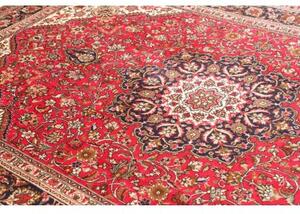 Tappeto Tabriz Medaglione Floreale Rosso Blu Scuro 200x297 Cm