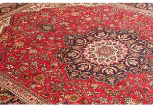 Tappeto Tabriz Medaglione Floreale Rosso Blu Scuro 207x293 Cm