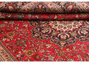 Tappeto Tabriz Medaglione Floreale Rosso Blu Scuro 207x293 Cm
