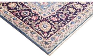 Tappeto Kashan Medaglione Floreale Blu Avorio 296x395 Cm