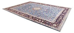 Tappeto Kashan Medaglione Floreale Blu Avorio 296x395 Cm