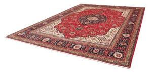 Tappeto Tabriz Medaglione Floreale Rosso Blu Scuro 298x385 Cm