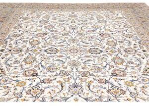 Tappeto Kashan Floreale Avorio Blu 308x430 Cm