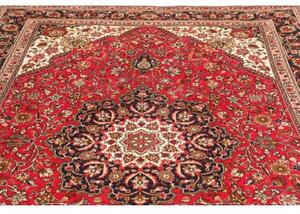 Tappeto Tabriz Medaglione Floreale Rosso Blu Scuro 200x297 Cm