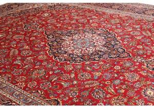 Tappeto Ardakan Medaglione Floreale Rosso Blu Scuro 307x403 Cm