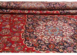 Tappeto Ardakan Medaglione Floreale Rosso Blu Scuro 307x403 Cm