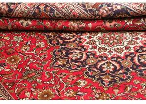 Tappeto Tabriz Medaglione Floreale Rosso Blu Scuro 200x297 Cm