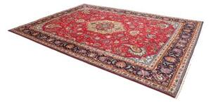 Tappeto Tabriz Medaglione Floreale Rosso Blu Scuro 253x360 Cm