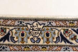 Tappeto Kashan Medaglione Floreale Azzurro Avorio 300x410 Cm