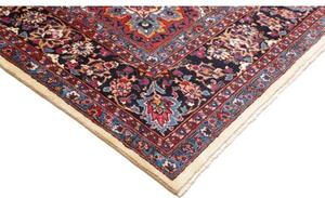 Tappeto Mashad Medaglione Floreale Avorio Blu 247x350 Cm