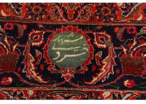 Tappeto Mashad Floreale Rosso Blu Scuro 303x383 Cm