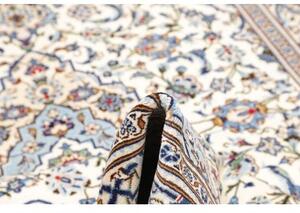 Tappeto Kashan Medaglione Floreale Avorio Blu 200x303 Cm