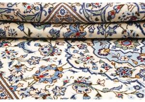 Tappeto Kashan Medaglione Floreale Avorio Blu 200x303 Cm