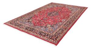 Tappeto Mashad Medaglione Floreale Rosso Blu Scuro 203x293 Cm