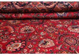 Tappeto Mashad Floreale Rosso Blu Scuro 303x383 Cm